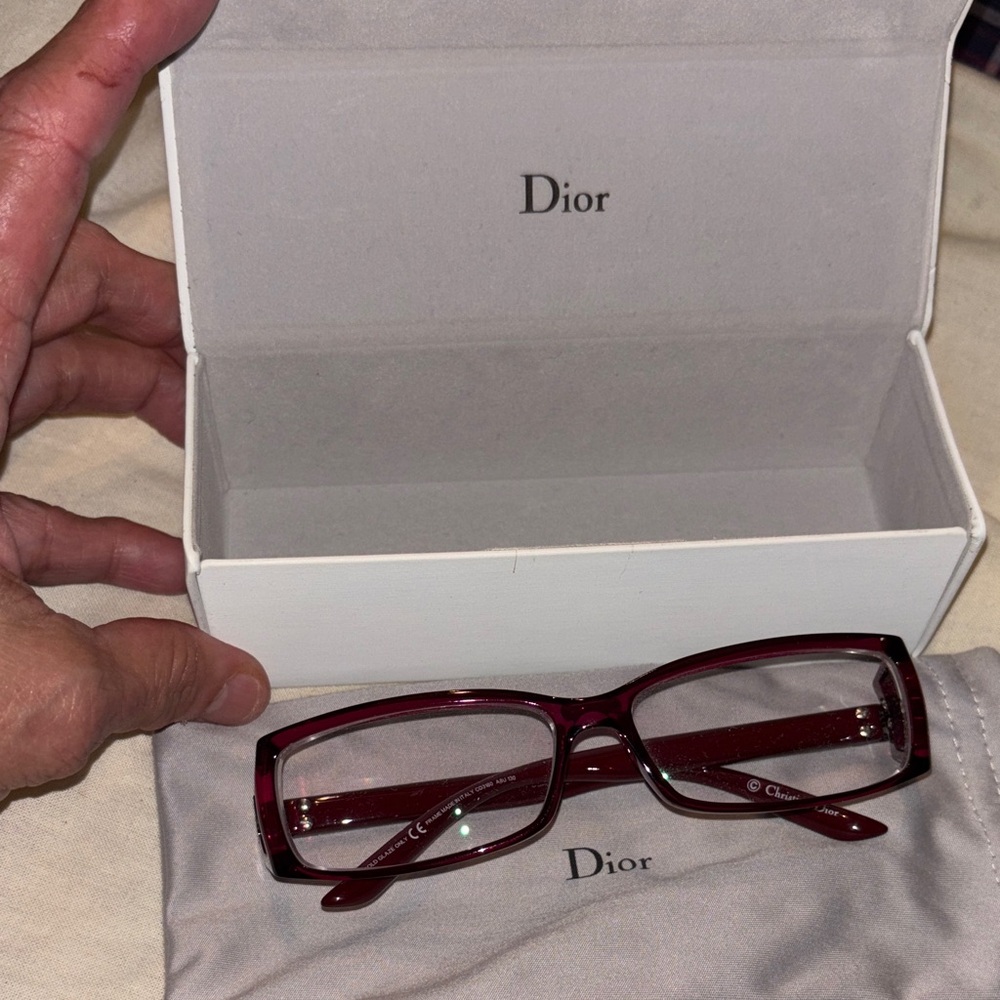 Dior Burgundy Women's Glasses - Picture 1 of 9